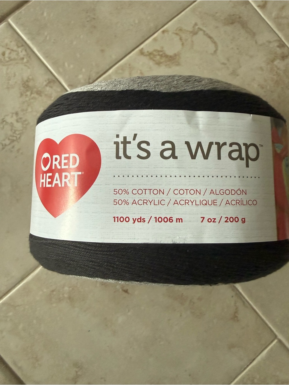 Red Heart "it's a wrap" Yarn - Charcoal/Light Gray